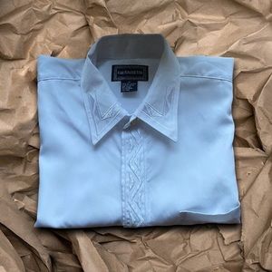 Men Long Sleeves Button Down Dress Shirt Size M